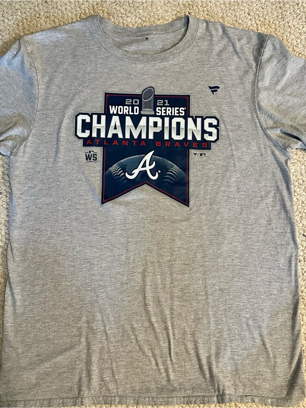 2021 World Series Champions Atlanta Braves Grey Tee